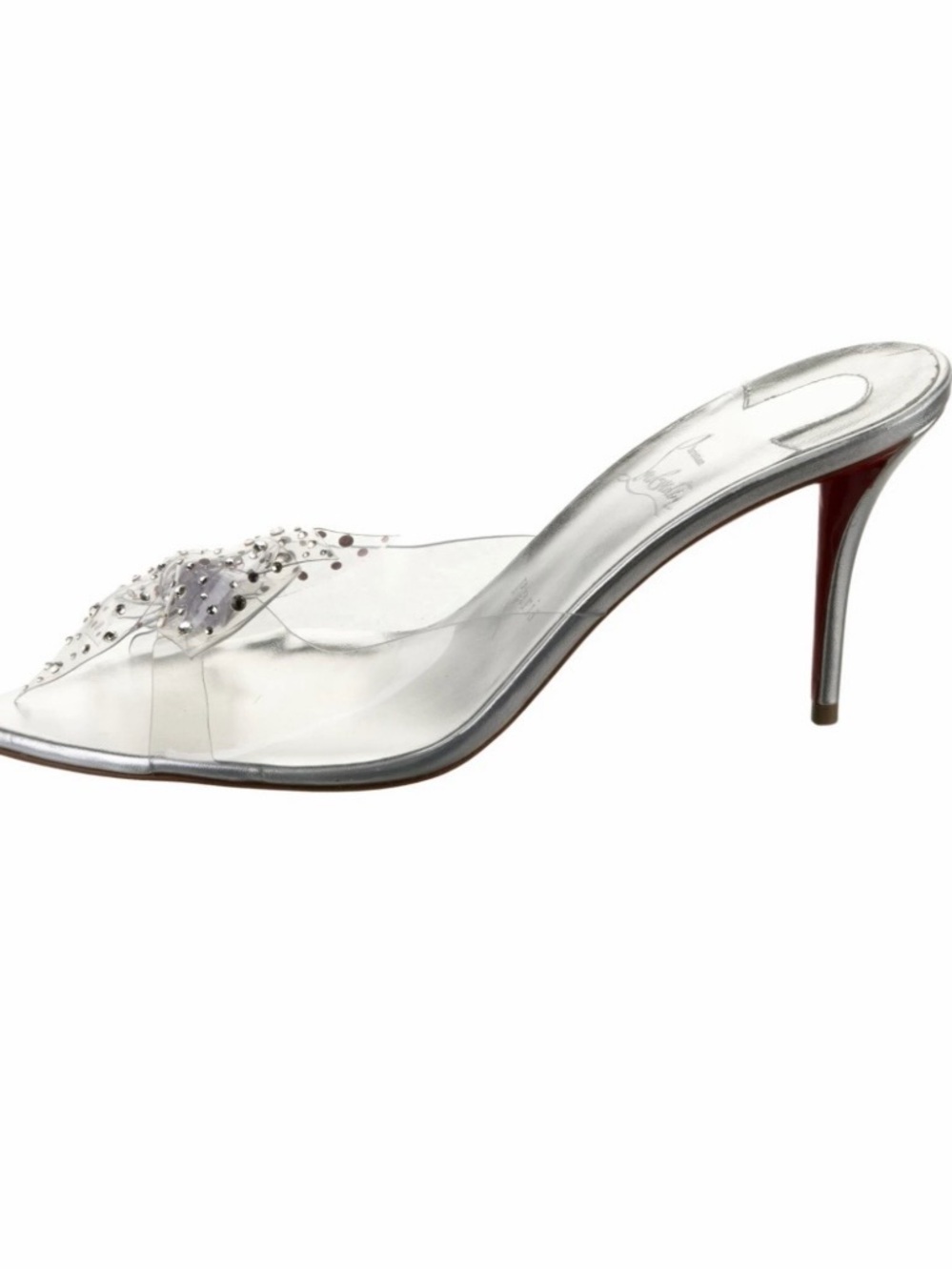 Christian Louboutin Leather Crystal Bow Heels